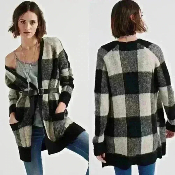Lucky Brand black/ white Cardigan size M - Picture 1 of 6